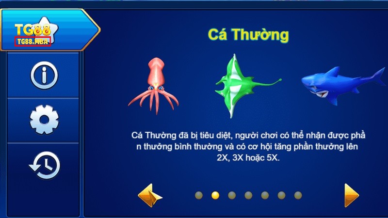 Hệ thống thưởng với đa dạng sinh vật biển phong phú